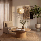 Lampara colgante textil natural detalles verde olivo Ø40x30 cm  E27- LLLC0621