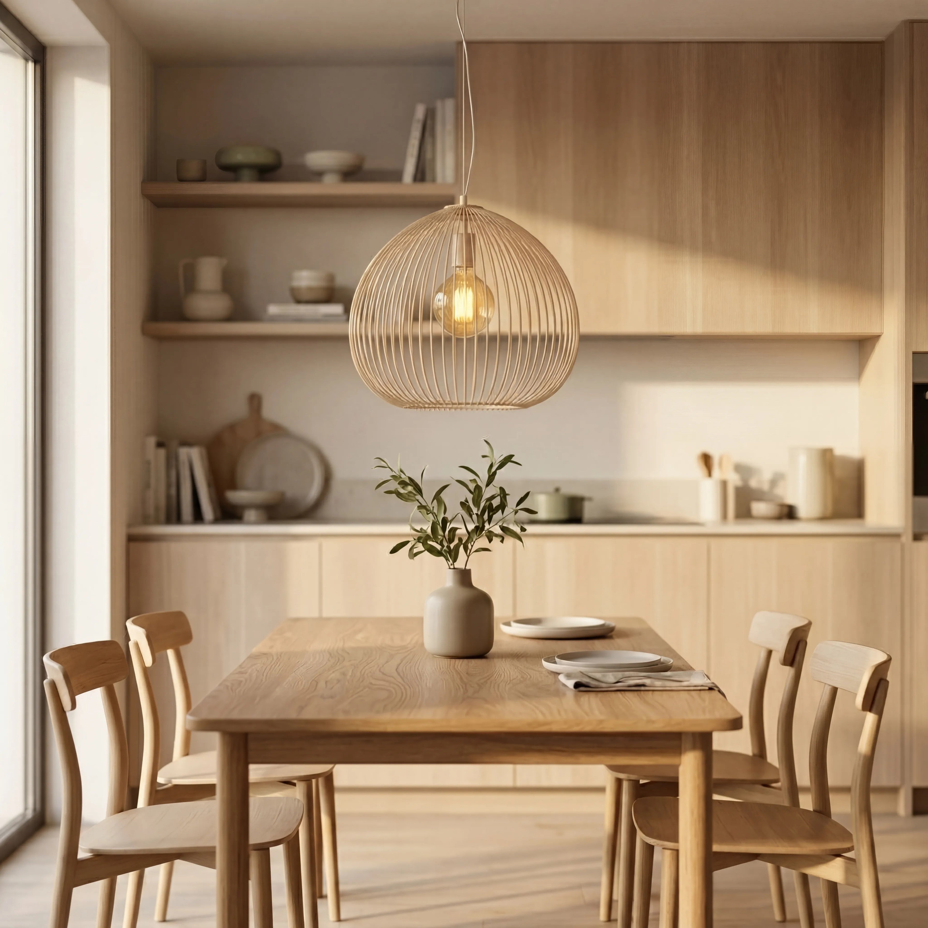 Lámpara colgante metal beige mate Ø45x45 cm  E27 - LLLC0625