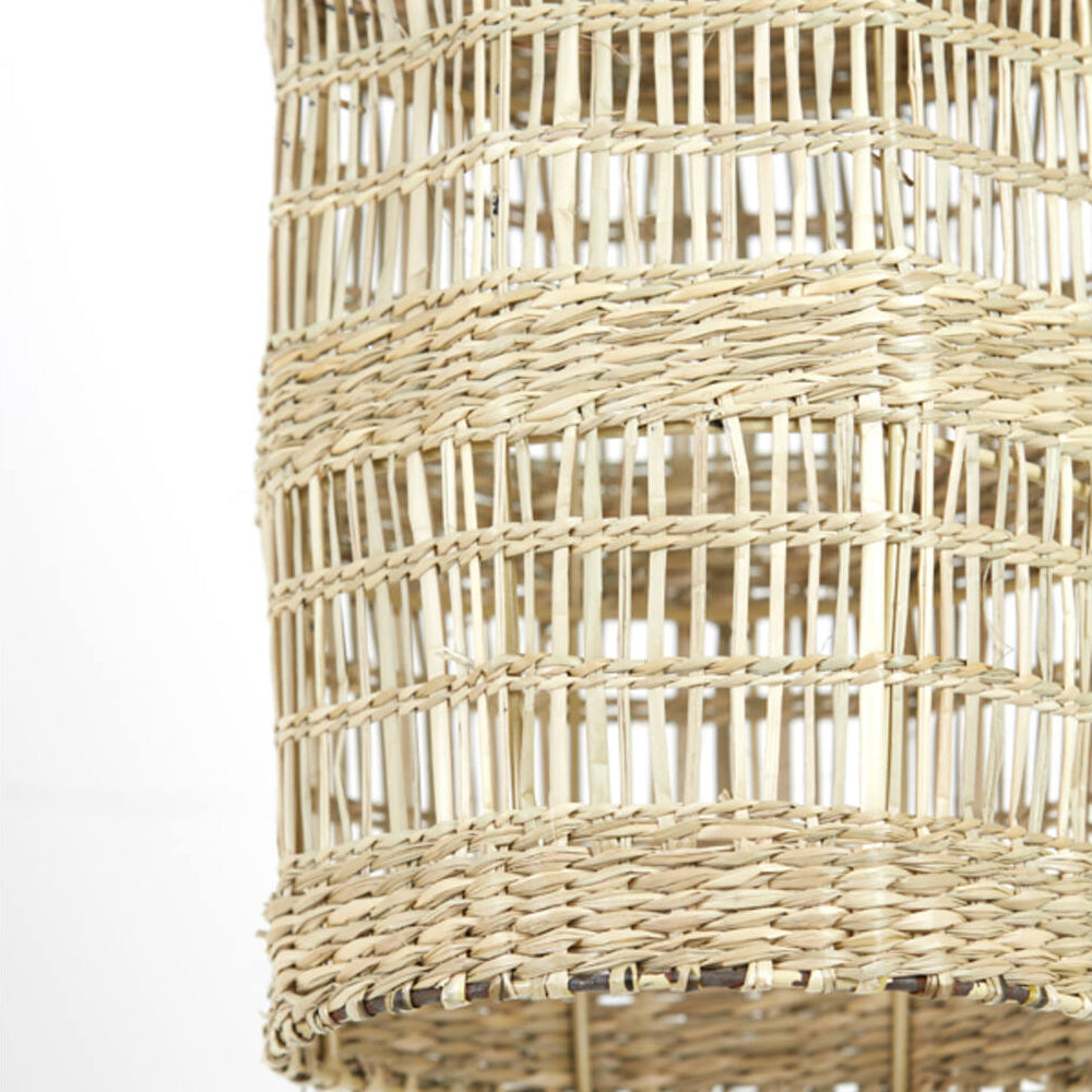 Lámpara colgante fibra vegetal natural tejida Ø20x52 cm E27 - LLLC0627