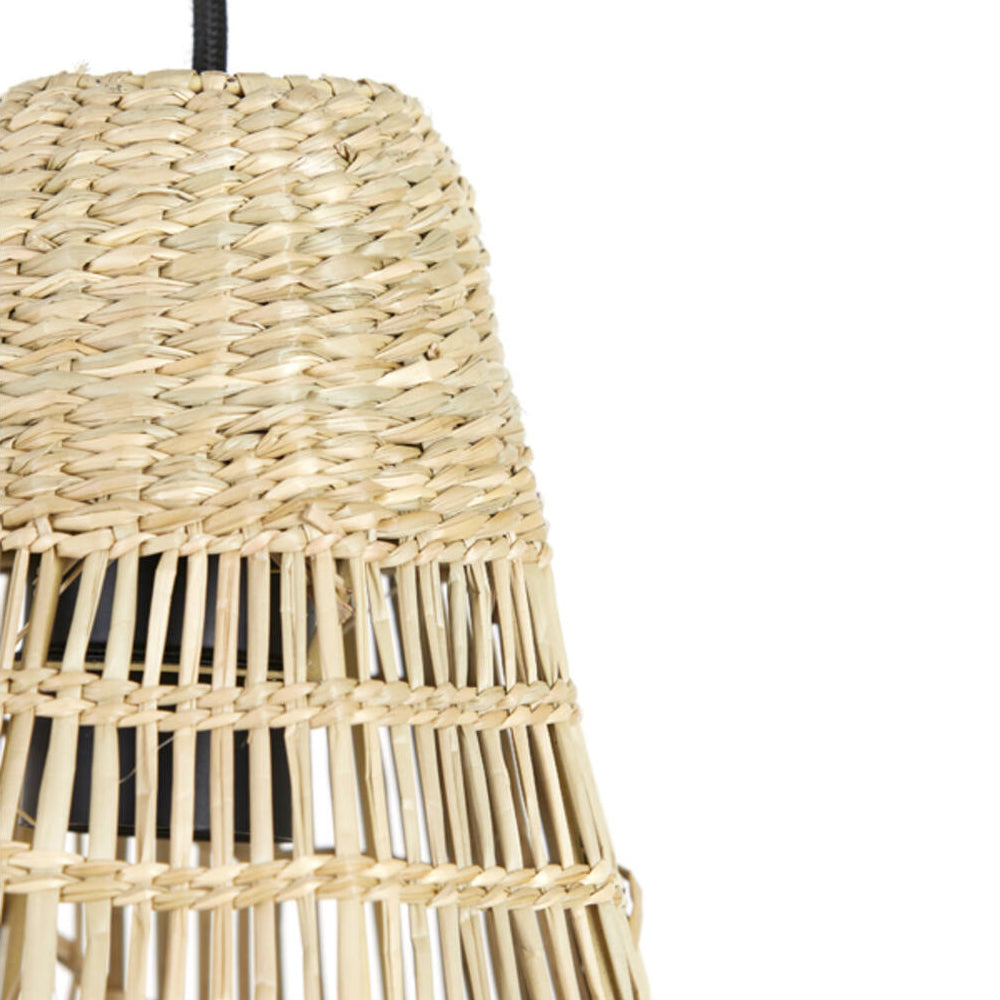 Lámpara colgante fibra vegetal natural tejida Ø20x52 cm E27 - LLLC0627