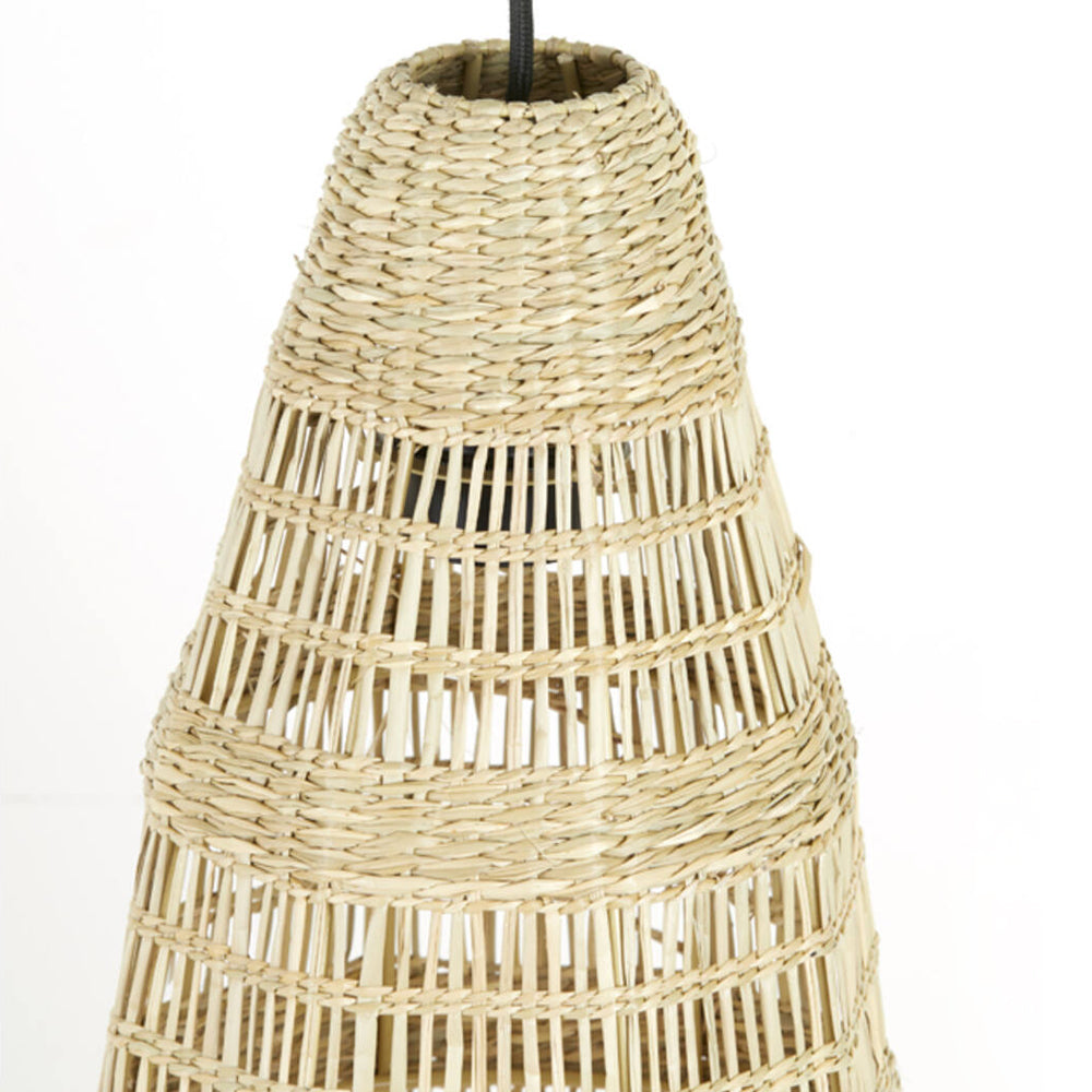 Lámpara colgante fibra vegetal natural tejida Ø20x52 cm E27 - LLLC0627