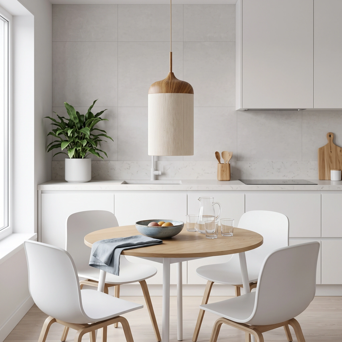 Lámpara colgante metal estampado madera natural cuerda crema Ø22x41,5 cm E27 - LLLC0632