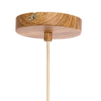 Lámpara colgante metal estampado madera natural cuerda crema Ø22x41,5 cm E27 - LLLC0632