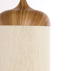 Lámpara colgante metal estampado madera natural cuerda crema Ø22x41,5 cm E27 - LLLC0632