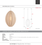 Lámpara colgante yute natural Ø38x51 cm E27 - LLLC0633