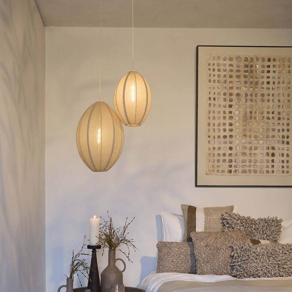 Lámpara colgante yute natural Ø38x51 cm E27 - LLLC0633