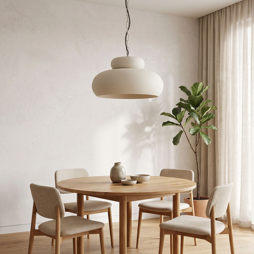 Lámpara colgante metal crema mate Ø46x30 cm - LLLC0644