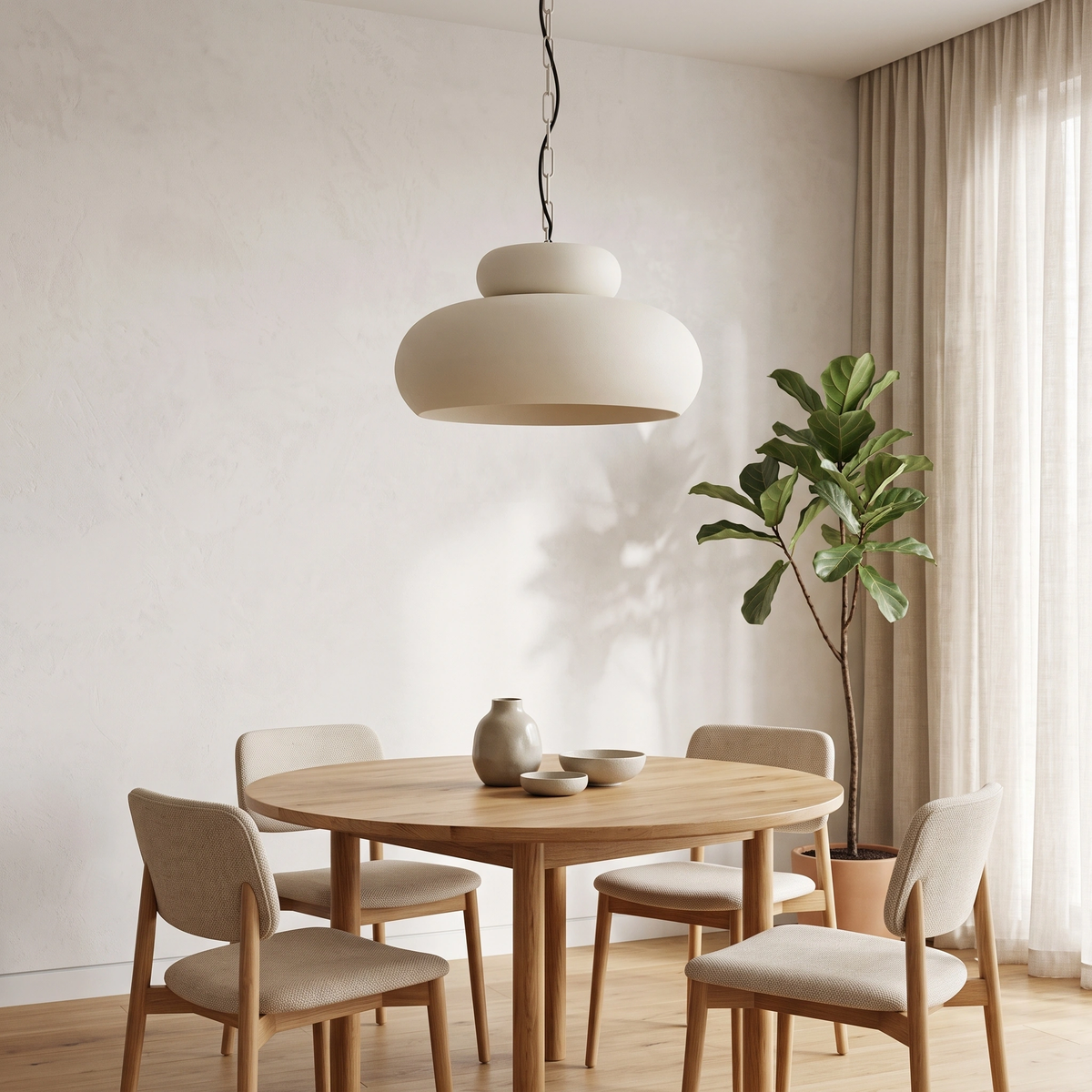 Lámpara colgante metal crema mate Ø46x30 cm - LLLC0644
