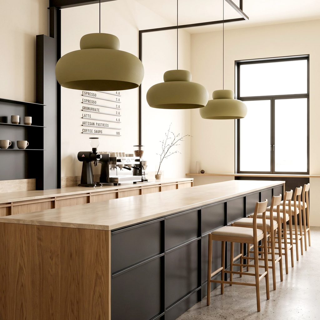Lámpara colgante metal verde oliva mate Ø39x20 cm E27 - LLLC0646