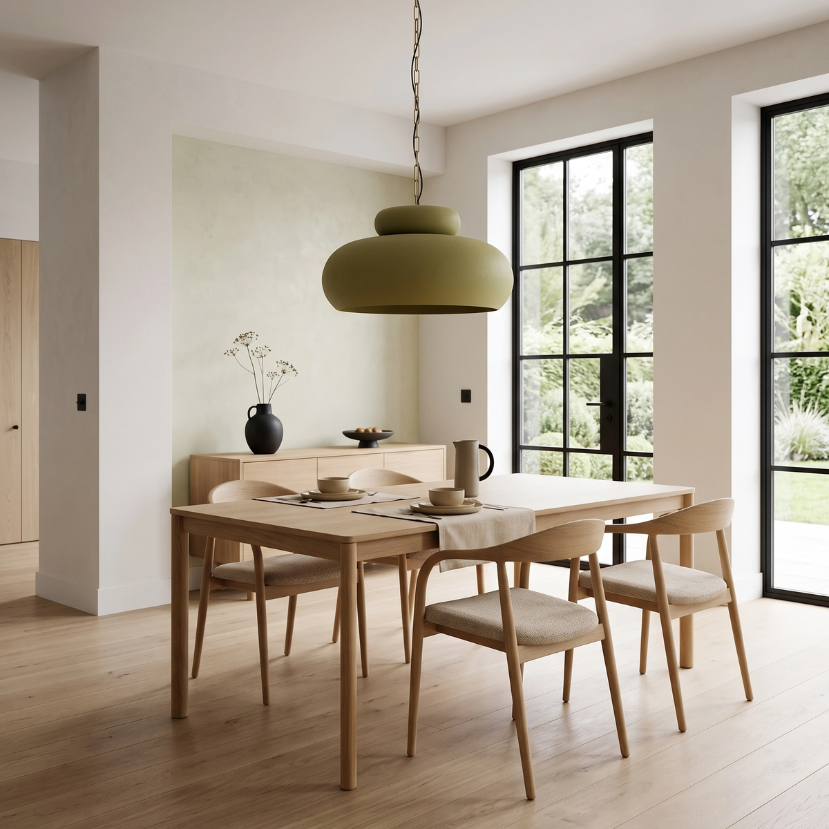 Lámpara colgante verde oliva mate Ø46x30 cm E27 - LLLC0647