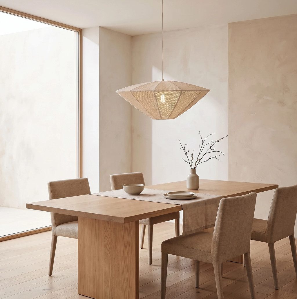 Lámpara colgante textil crema Ø60x25 cm E27 - LLLC0649