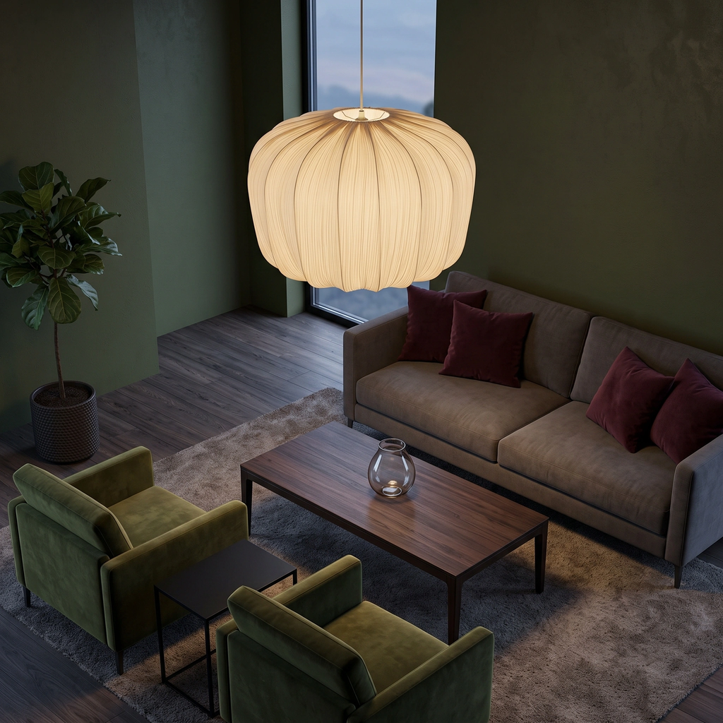 Lámpara colgante beige Ø60x45cm E27 - LLLC0652