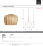 Lámpara colgante beige Ø60x45cm E27 - LLLC0652