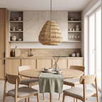 Lámpara colgante fibra vegetal natural tejida Ø47x46 cm E27 - LLLC0655