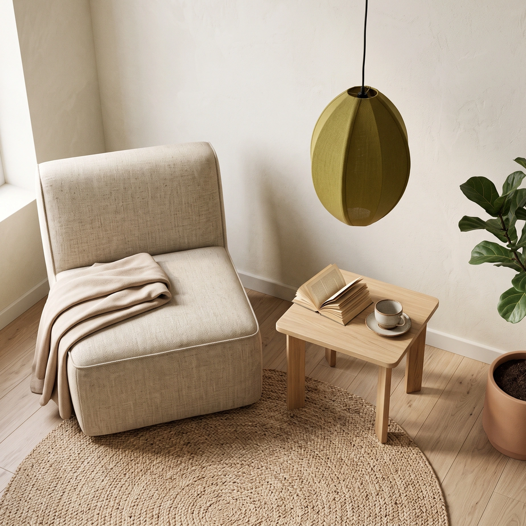 Lámpara colgante textil verde oliva Ø28,5x38 cm E27 - LLLC0659
