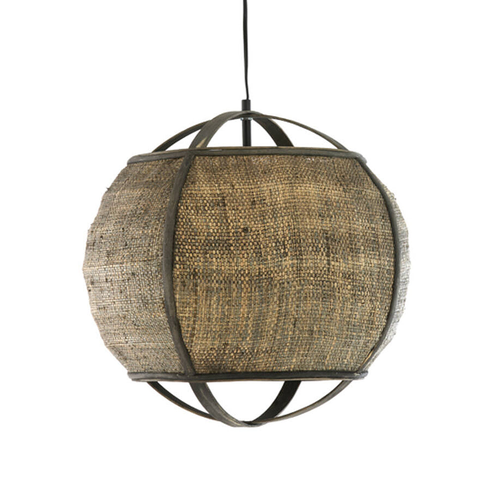 Lámpara colgante ratán café gris Ø41x39 cm E27 - LLLC0661