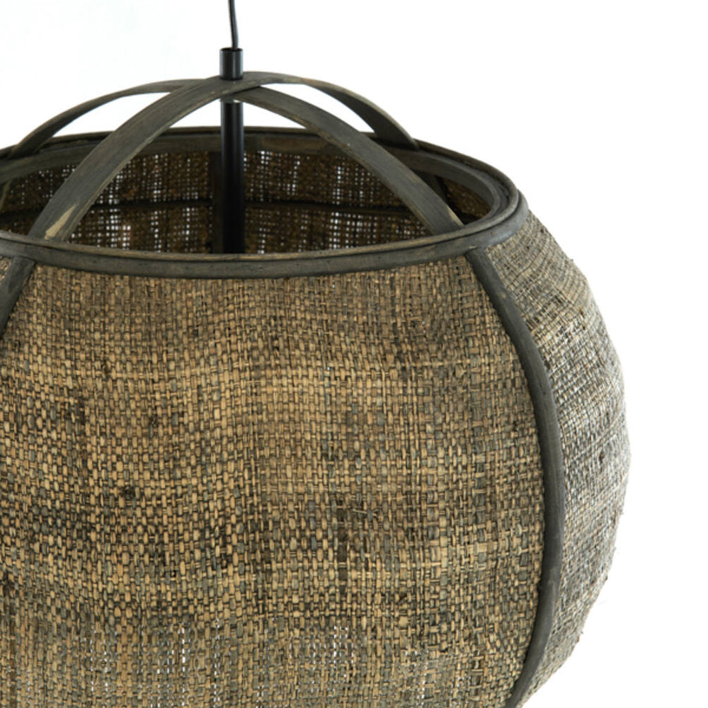 Lámpara colgante ratán café gris Ø41x39 cm E27 - LLLC0661