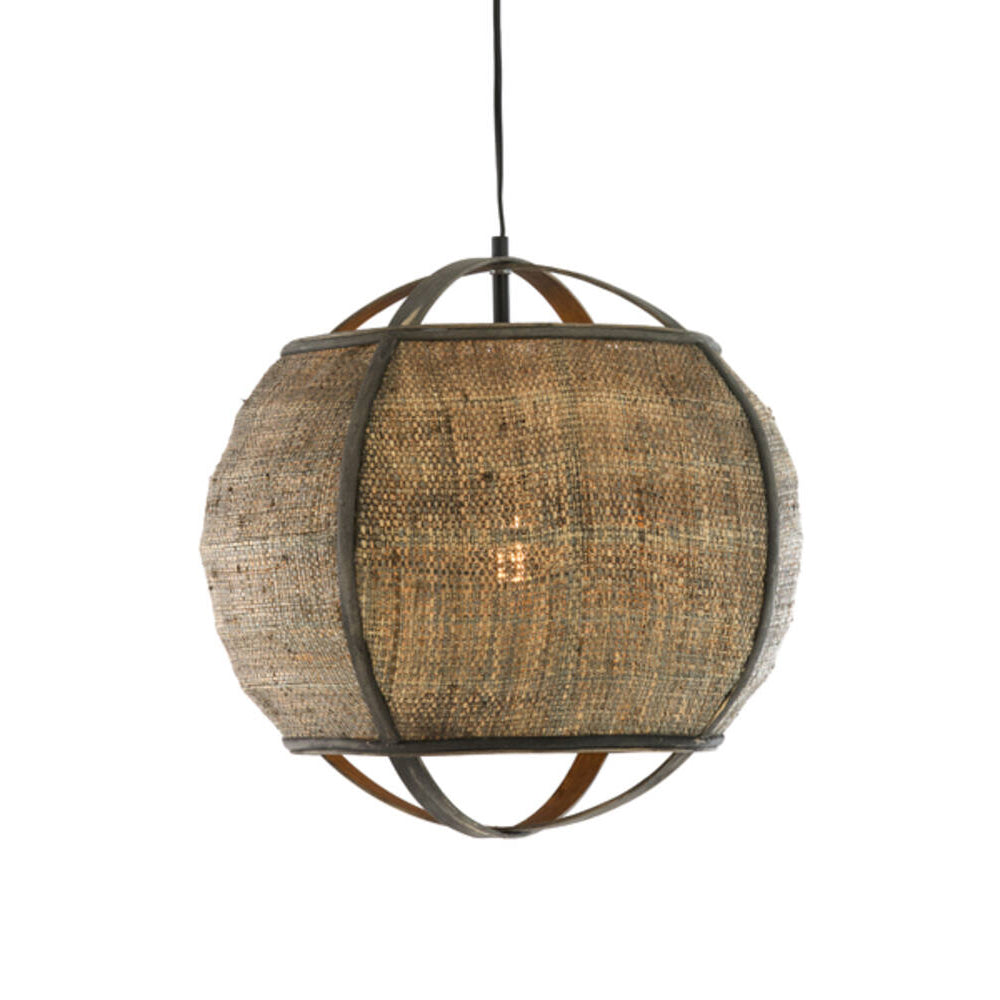 Lámpara colgante ratán café gris Ø41x39 cm E27 - LLLC0661
