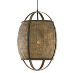 Lámpara colgante ratán café-gris Ø38,5x55 cm E27 - LLLC0662