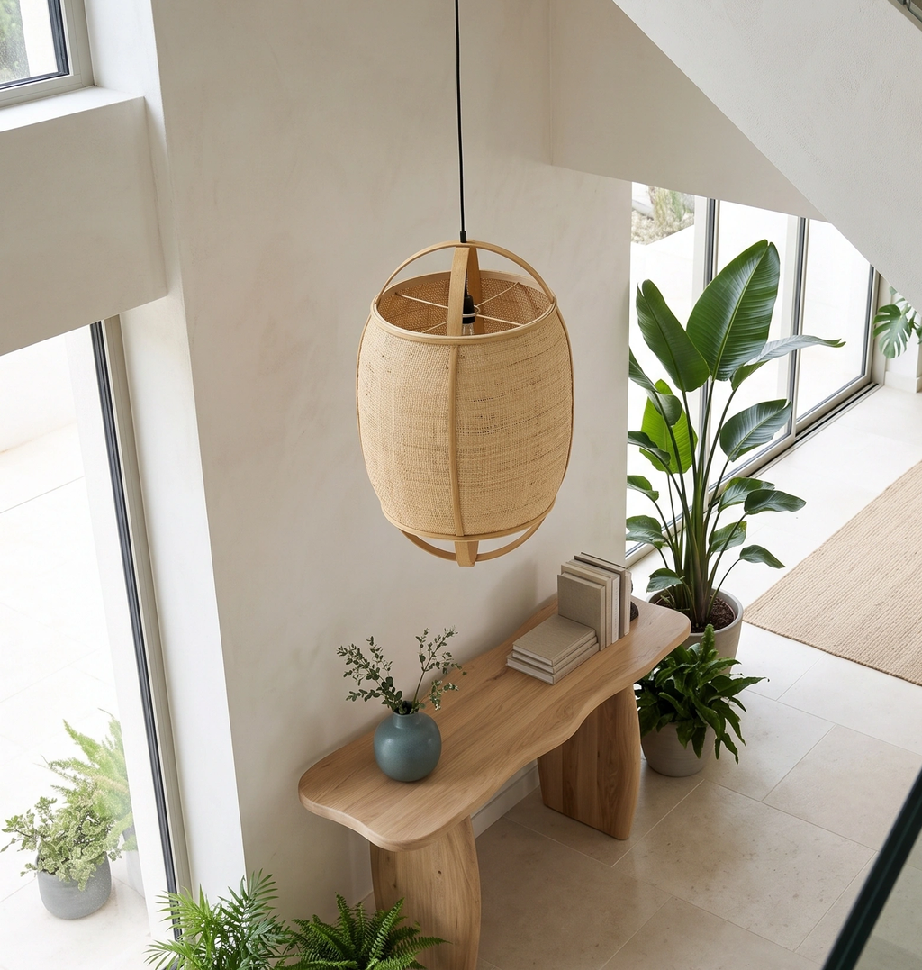 Lámpara colgante ratán natural Ø38,5x55 cm E27 - LLLC0663