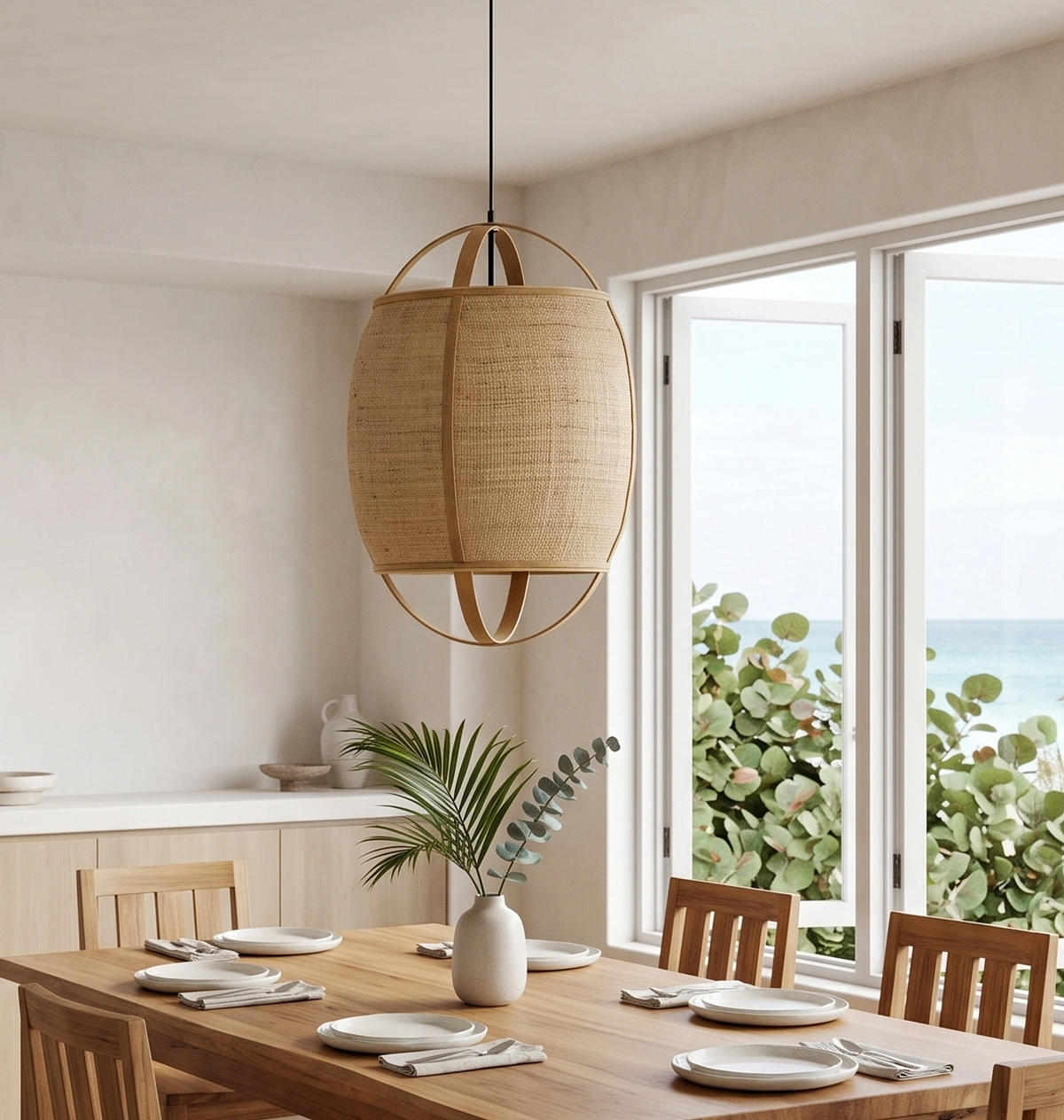 Lámpara colgante ratán natural Ø38,5x55 cm E27 - LLLC0663