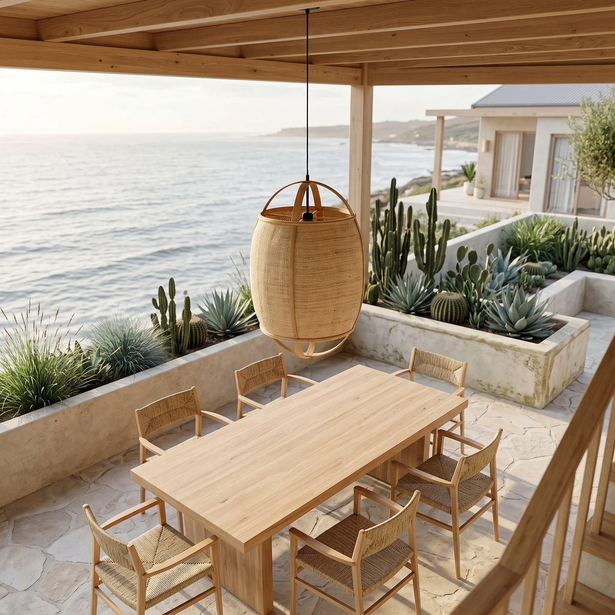 Lámpara colgante ratán natural Ø38,5x55 cm E27 - LLLC0663