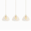 Lámpara colgante vidrio transparente crema 3L 94x26x19 cm E27 - LLLC0665