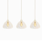 Lámpara colgante vidrio transparente crema 3L 94x26x19 cm E27 - LLLC0665