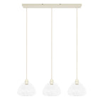 Lámpara colgante vidrio transparente crema 3L 94x26x19 cm E27 - LLLC0665