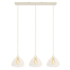 Lámpara colgante vidrio transparente crema 3L 94x26x19 cm E27 - LLLC0665