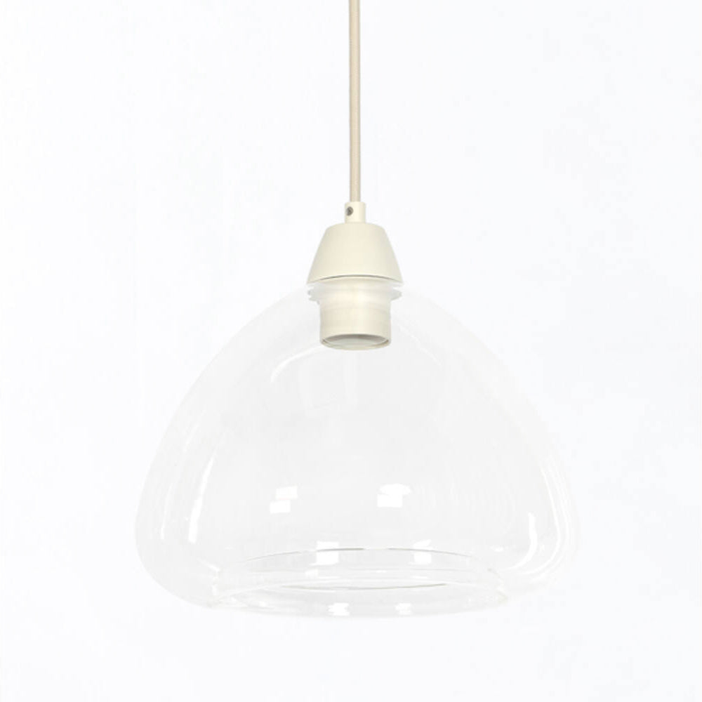 Lámpara colgante vidrio transparente crema 3L 94x26x19 cm E27 - LLLC0665