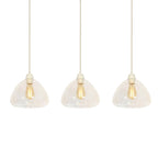 Lámpara colgante vidrio transparente crema 3L 94x26x19 cm E27 - LLLC0665