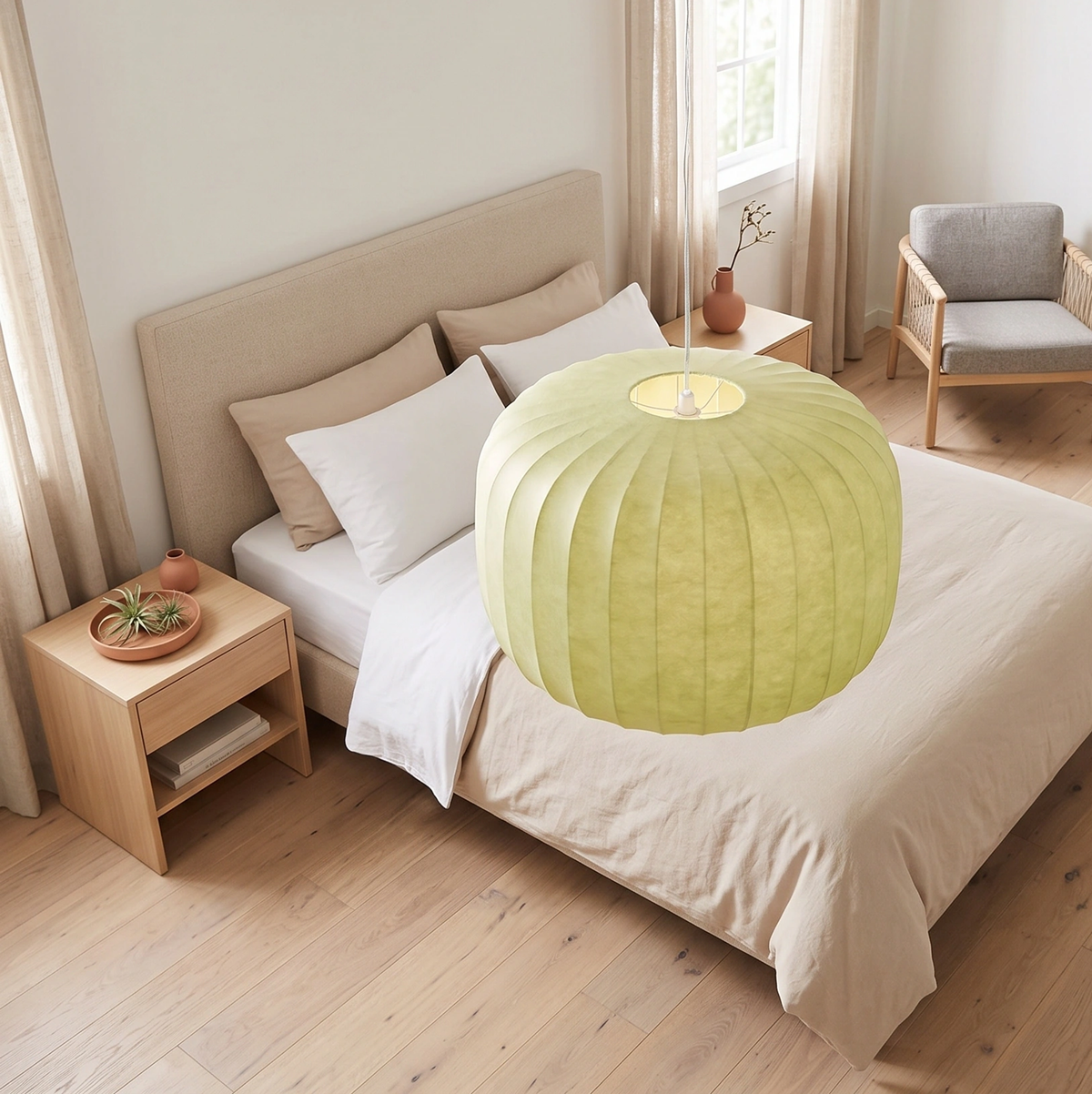 Lámpara colgante verde claro Ø44x31 cm E27 - LLLC0667