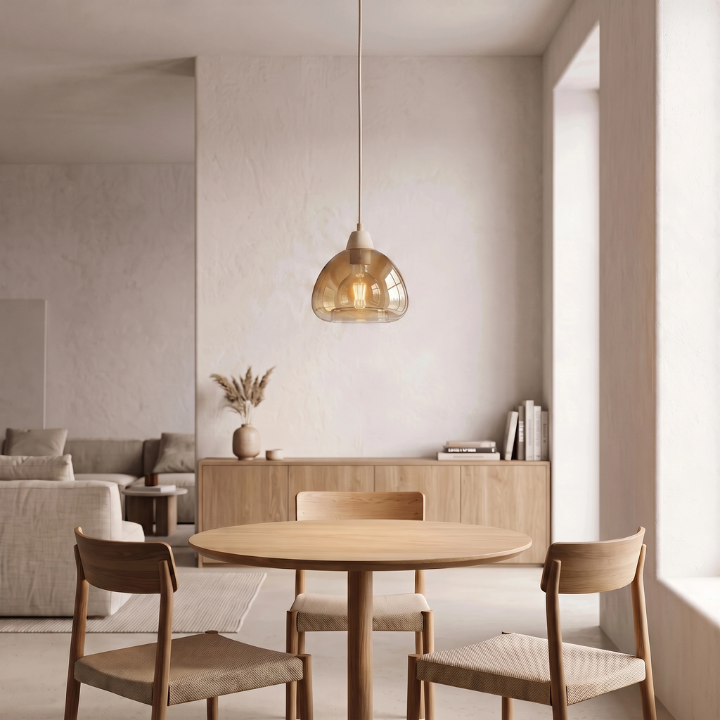 Lámpara colgante vidrio ámbar Ø19 x 130 cm E27 - LLLC0670