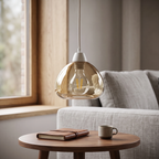 Lámpara colgante vidrio ámbar Ø19 x 130 cm E27 - LLLC0670