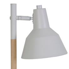 Cargar imagen en el visor de la galería, Lámpara de pie metal madera blanco Ø 25x1,54 cm E27 - LLLP0039
