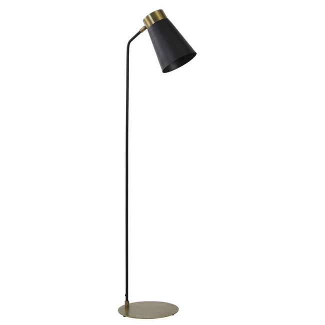 Lámpara de pie metal negro mate oro envejecido Ø30x1,42 cm E27 - LLLP0064