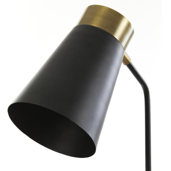 Lámpara de pie metal negro mate oro envejecido Ø30x1,42 cm E27 - LLLP0064