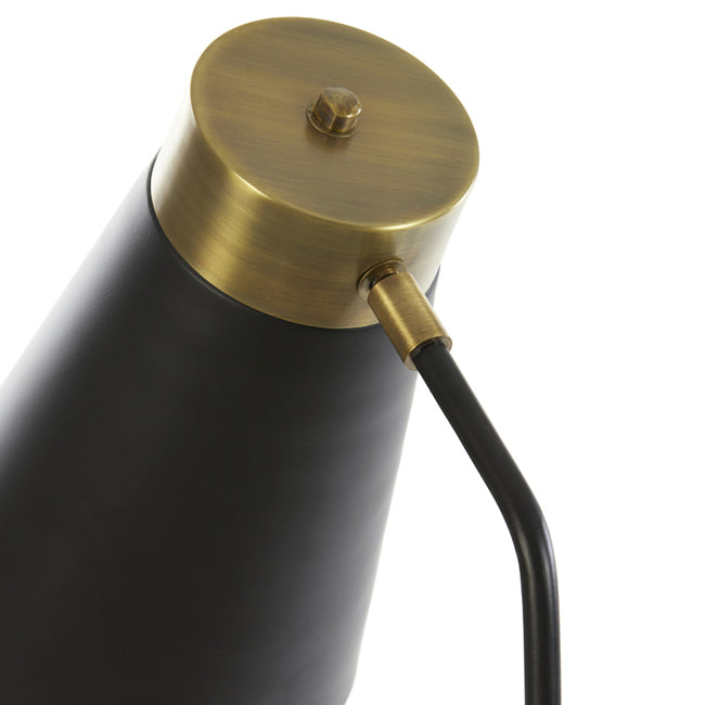 Lámpara de pie metal negro mate oro envejecido Ø30x1,42 cm E27 - LLLP0064