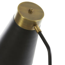 Cargar imagen en el visor de la galería, Lámpara de pie metal negro mate oro envejecido Ø30x1,42 cm E27 - LLLP0064
