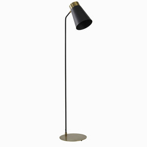 Lámpara de pie metal negro mate oro envejecido Ø30x1,42 cm E27 - LLLP0064