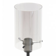 Cargar imagen en el visor de la galería, Lámpara de pie metal vidrio transparente negro Ø25x1,52cm  E27 - LLLP0065
