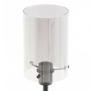 Lámpara de pie metal vidrio transparente negro Ø25x1,52cm  E27 - LLLP0065