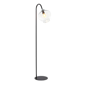 Lámpara de pie metal vidrio transparente negro Ø29x1,60 cm  E27 - LLLP0066