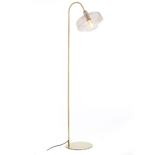 Lámpara de pie metal bronce vidrio ahumado Ø30x160 cm E27 -LLLP0067
