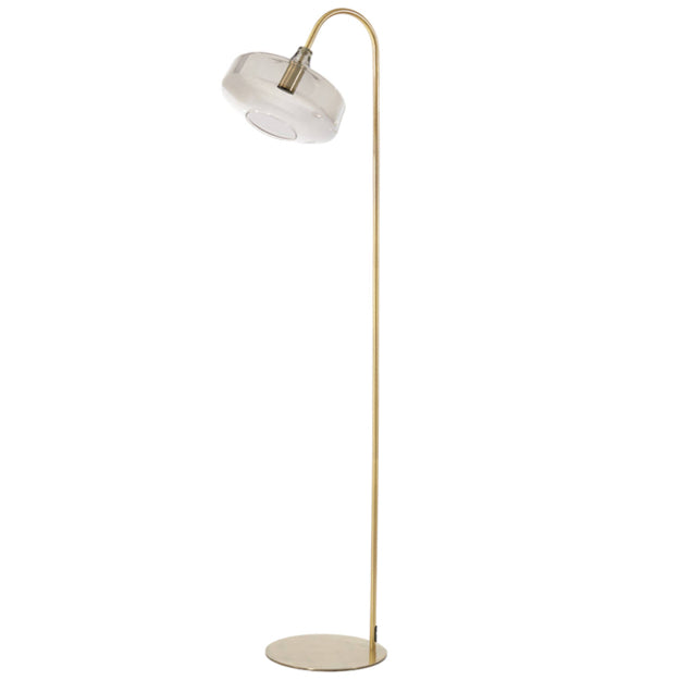 Lámpara de pie metal bronce vidrio ahumado Ø30x160 cm E27 -LLLP0067