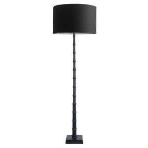 Lámpara de pie metal negro pantalla de tela 21x21x130 cm E27 - LLLP0069