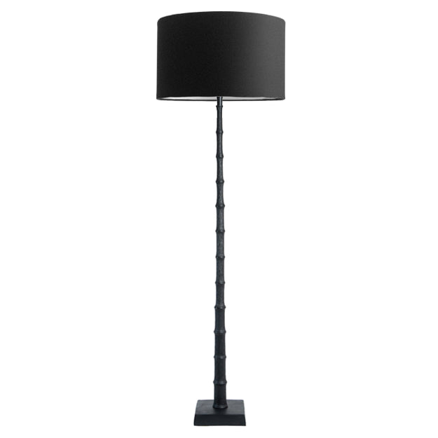 Lámpara de pie metal negro pantalla de tela 21x21x130 cm E27 - LLLP0069
