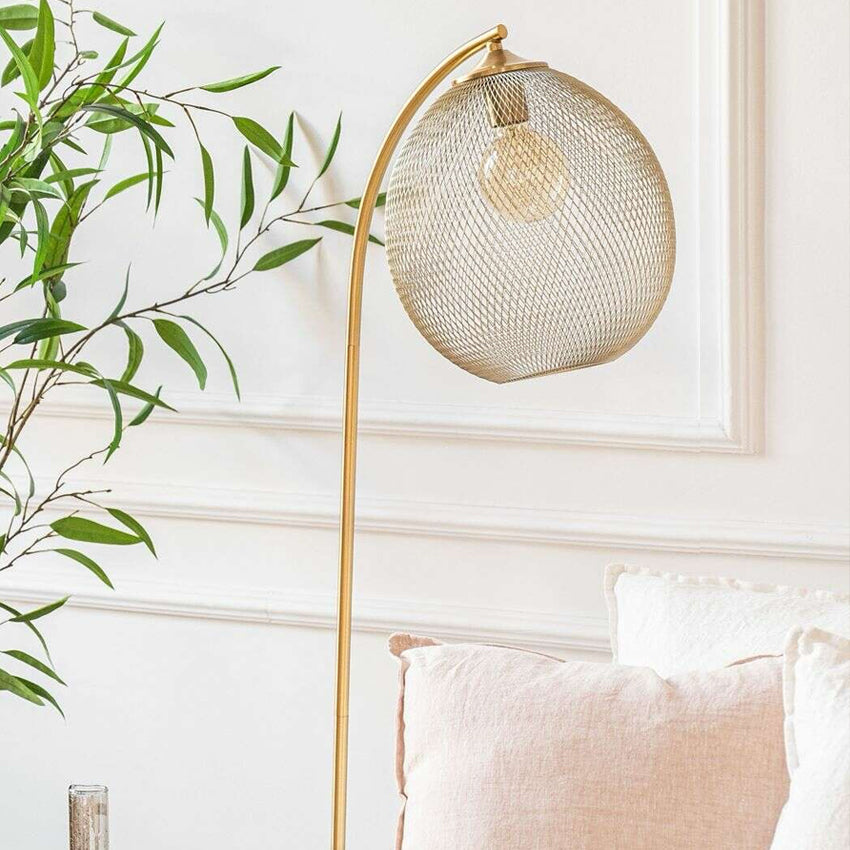 Lámpara de pie metal oro Ø30x160 cm E27 - LLLP0072
