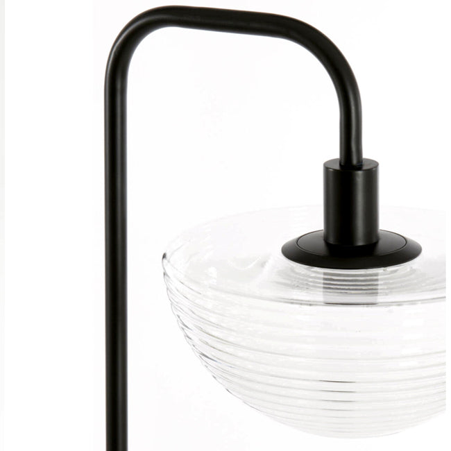 Lámapara de pie metal negro vidrio transparente E27 - LLLP0073